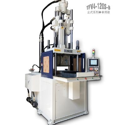 120Ton Vertikal Single Slide Injection Molding Machine Dengan Pintu Keamanan Lembar Metal Biru