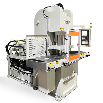 Efisiensi Tinggi Double Slide Power Cord Vertical Injection Molding Machine Untuk Plug